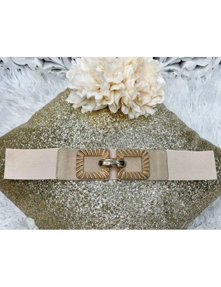 jolie_ceinture_lastique_b_0-1.webp My Look Féminin Jolie ceinture élastique beige "Double boucle Gold" Fashion