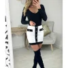 My Look Féminin Jupe en tweed black & white Best