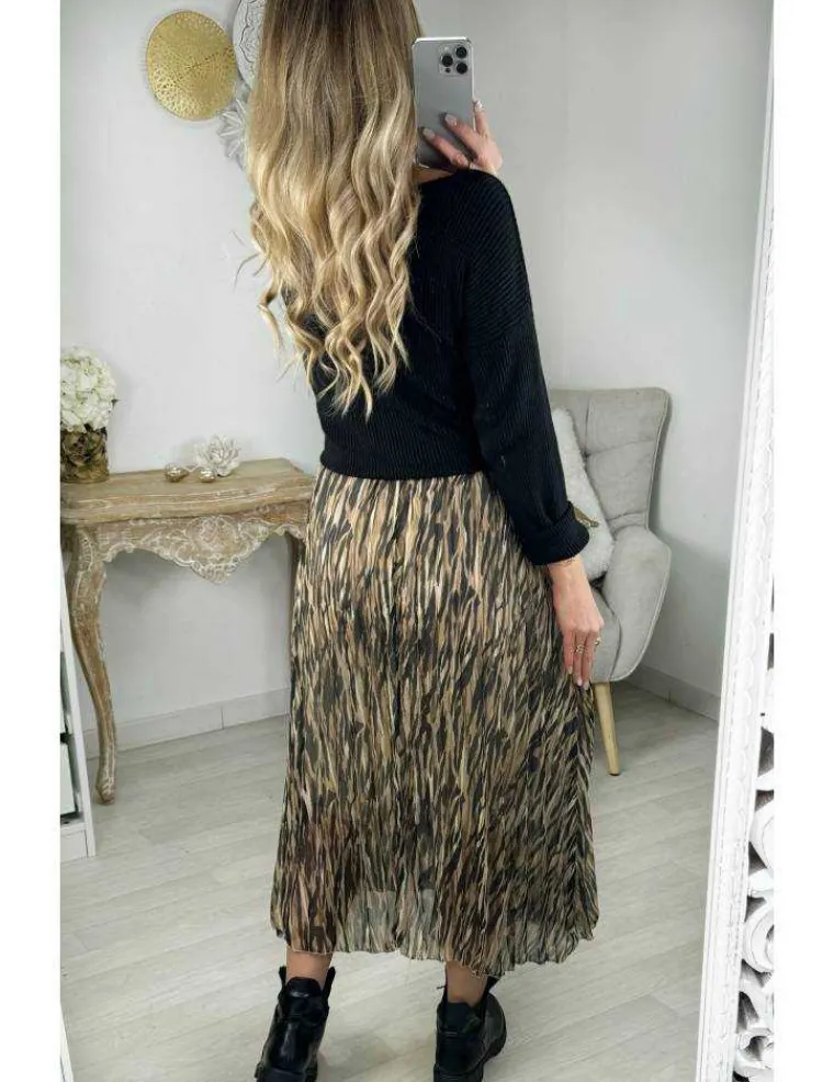 jupe_en_voilage_plisse_mo_2.webp My Look Féminin jupe en voilage plissée motif camel et noir Discount