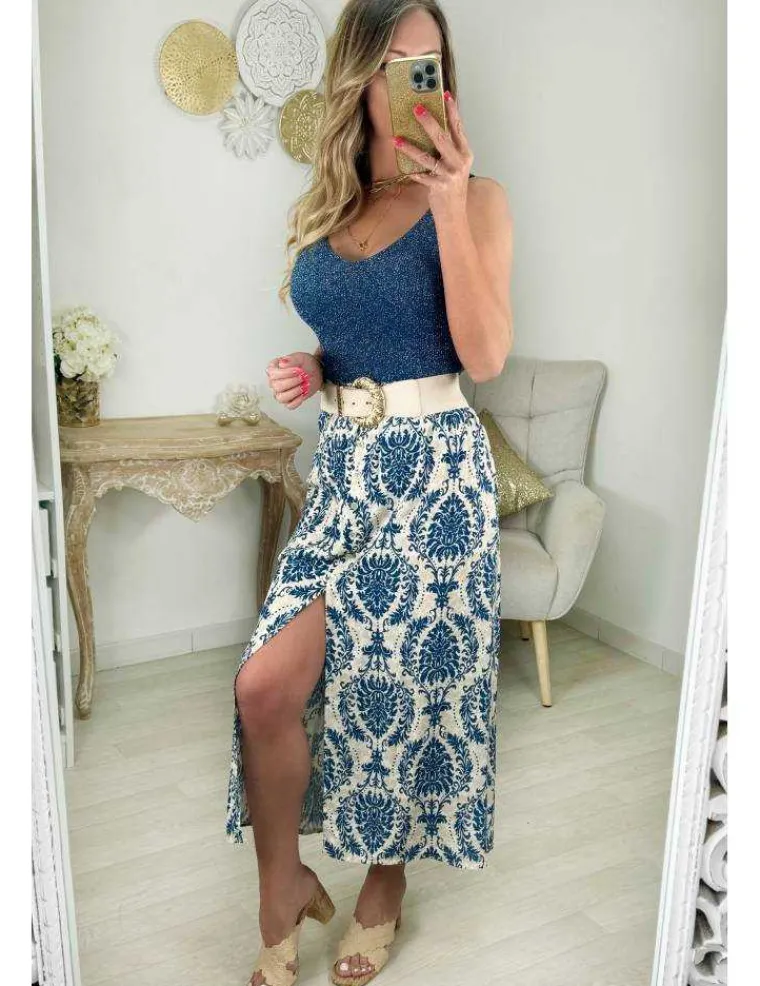 jupe_fluide_amp_fendue_mo_1.webp My Look Féminin jupe fluide & fendue motifs bleus Best