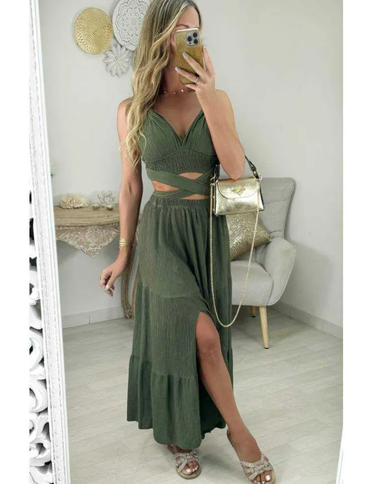 jupe_longue_kaki_style_li_1.webp My Look Féminin Jupe longue kaki style lin Best