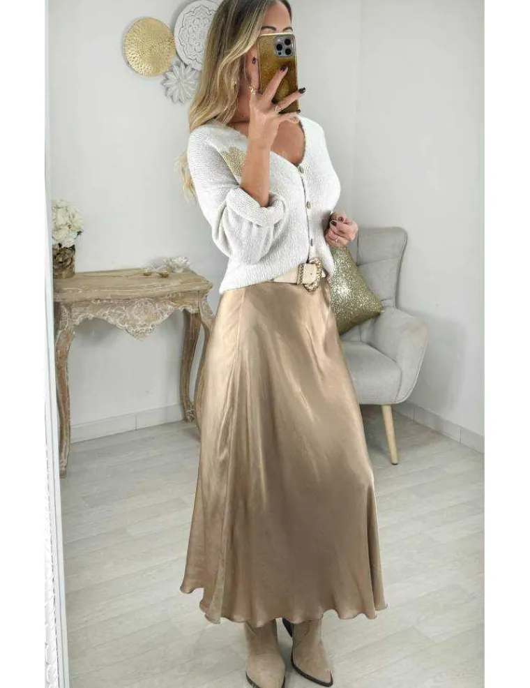 jupe_longue_satin_caramel_1.webp My Look Féminin Jupe longue satiné caramel New