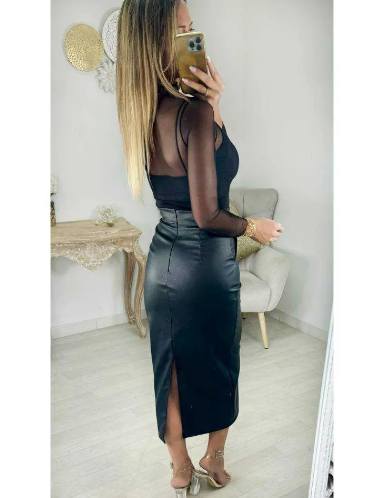 jupe_longue_style_cuir_no_3.webp My Look Féminin Jupe longue style cuir noir Online