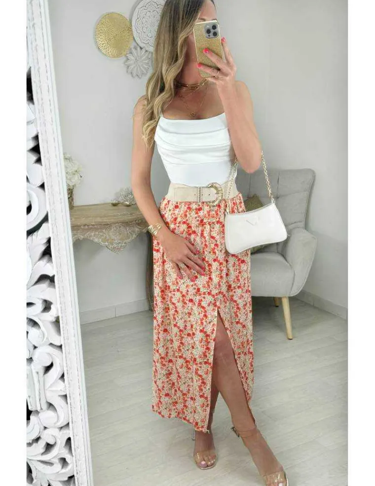 jupe_milongue_fleurie_rou_2.webp My Look Féminin jupe mi-longue fleurie rouge & fendue Fashion
