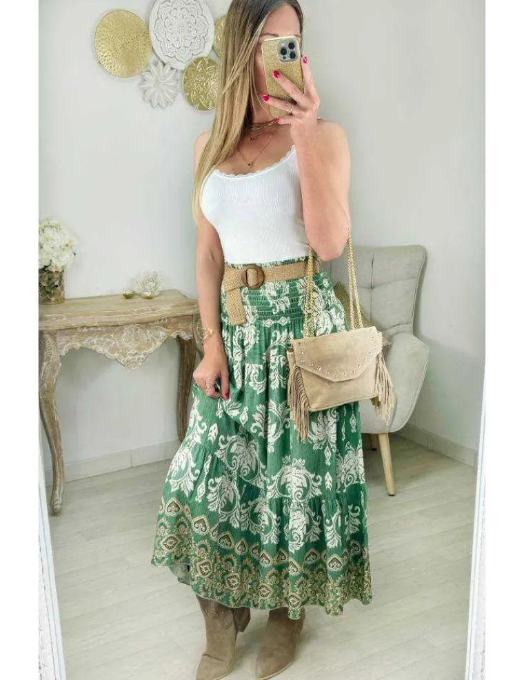 jupe_milongue_motifs_kaki_0.webp My Look Féminin jupe mi-longue motifs kaki & sa ceinture Clearance