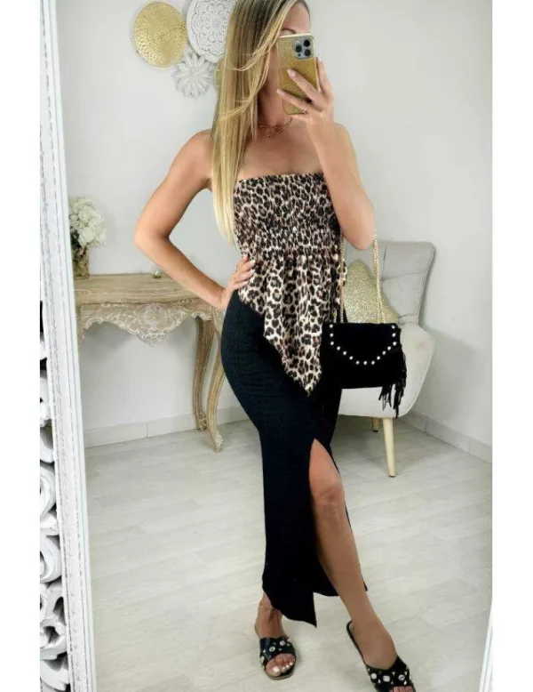 My Look Féminin jupe noire texturée & fendue Online