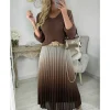 My Look Féminin jupe plissée choco dégradée Fashion