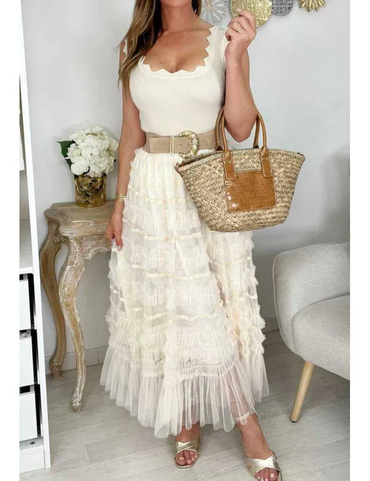 jupon_beige_tulle_et_frou_0.webp My Look Féminin jupon beige tulle et froufrou Sale
