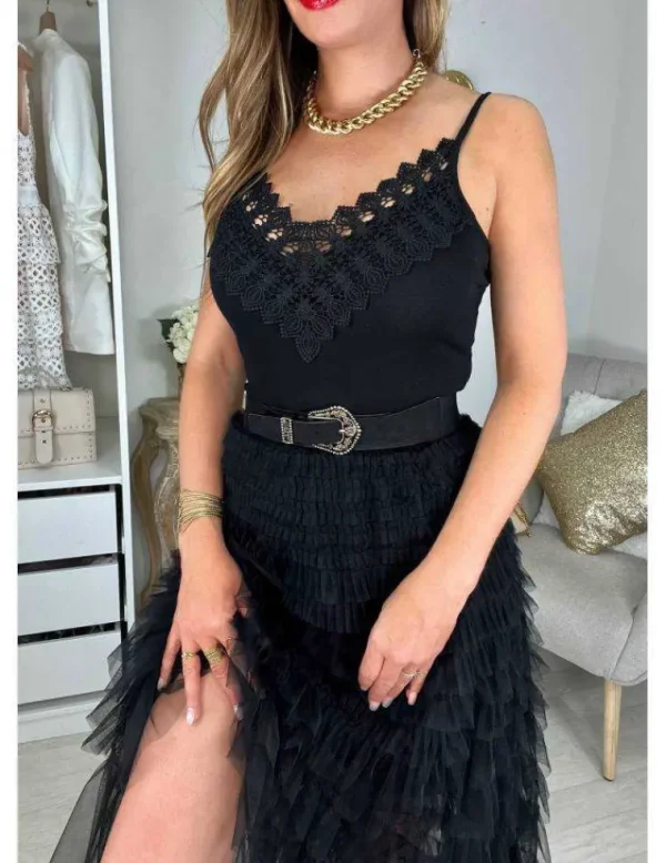 My Look Féminin jupon noir en tulle et froufrous Outlet