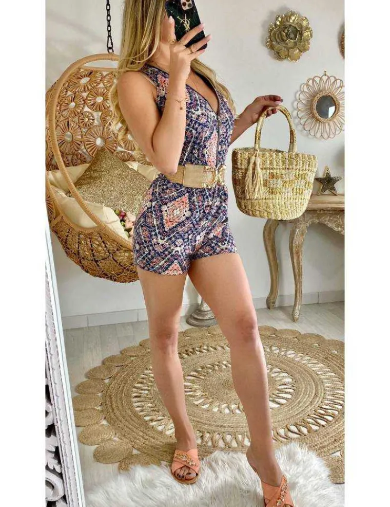 ma_combishort__imprime_et_0.webp My Look Féminin Ma combi-short imprimée ethnique "col zippé" Discount