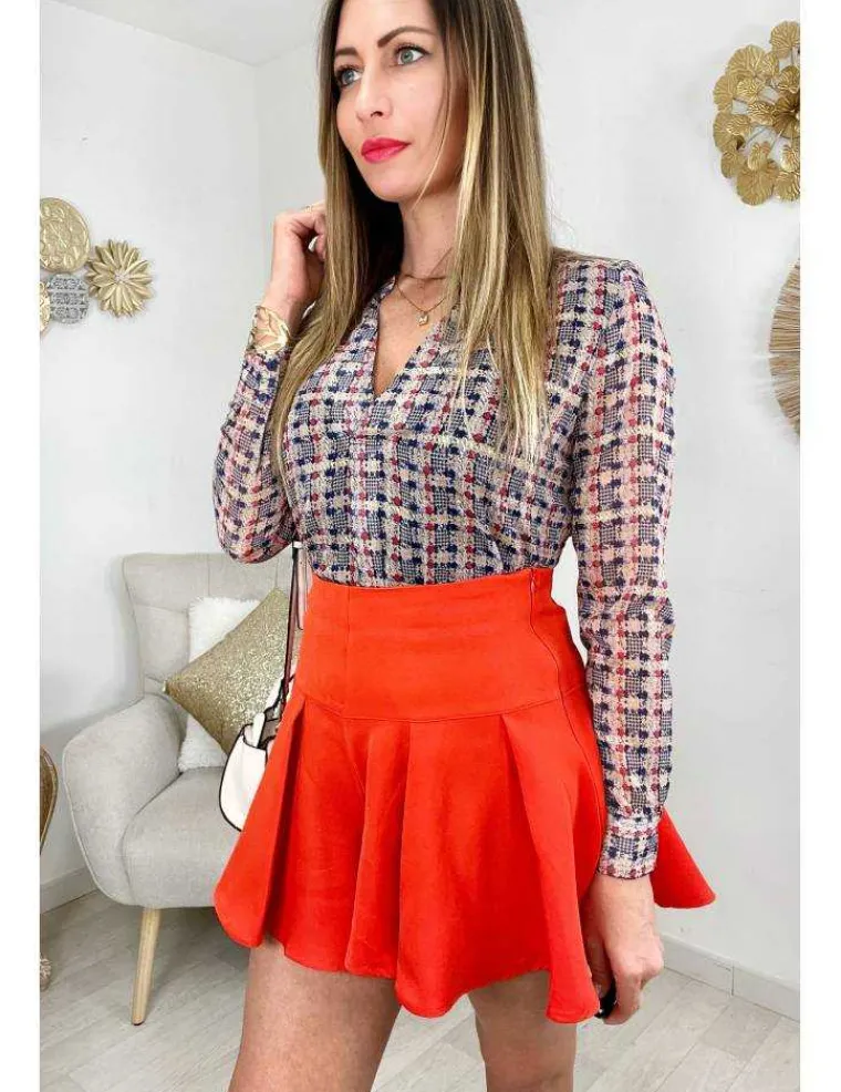ma_jolie_blouse_col_v_quo_1-1.webp My Look Féminin Ma jolie blouse col V " carreaux blue/red/gold" Hot