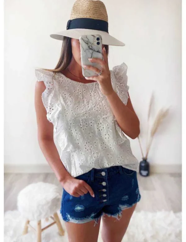 My Look Féminin Ma jolie blouse "broderie Anglaise" Discount