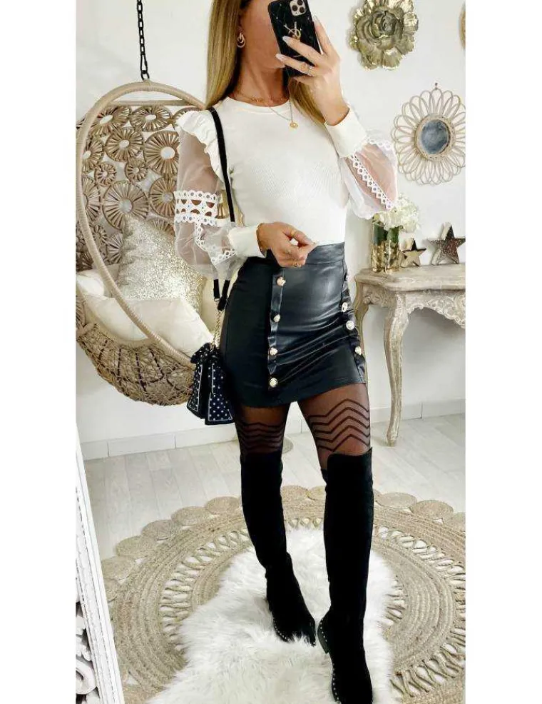 ma_jolie_jupe_black_style_0.webp My Look Féminin Ma jolie jupe black style cuir "boutons dorés" Clearance