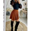 My Look Féminin Ma jolie jupe camel plissée lumineuse Hot