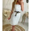 My Look Féminin Ma jolie robe blanche broderie et col droit Sale