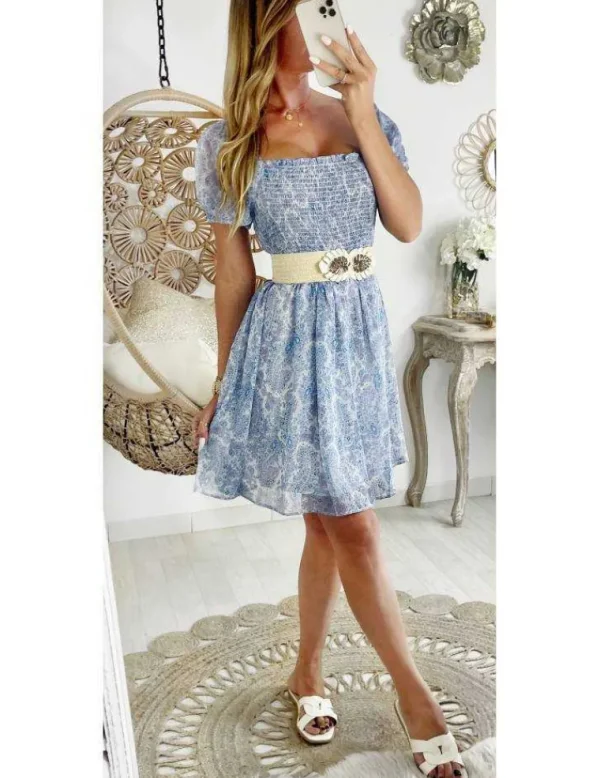 My Look Féminin Ma jolie robe blue cashmere "buste smoké" Hot