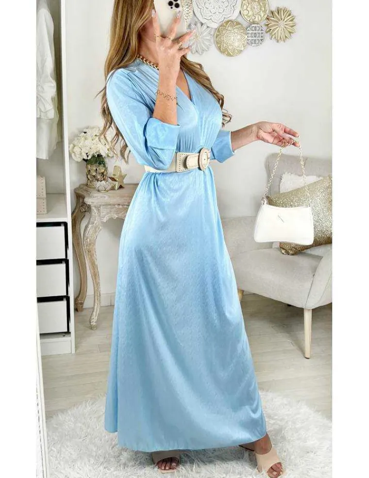 ma_jolie_robe_longue_sati_0.webp My Look Féminin Ma jolie robe longue satinée bleue ciel et texturée Online