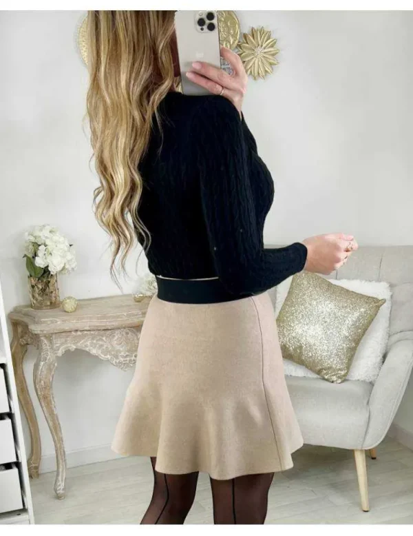 My Look Féminin Ma petite jupe beige "effet patineuse" Sale