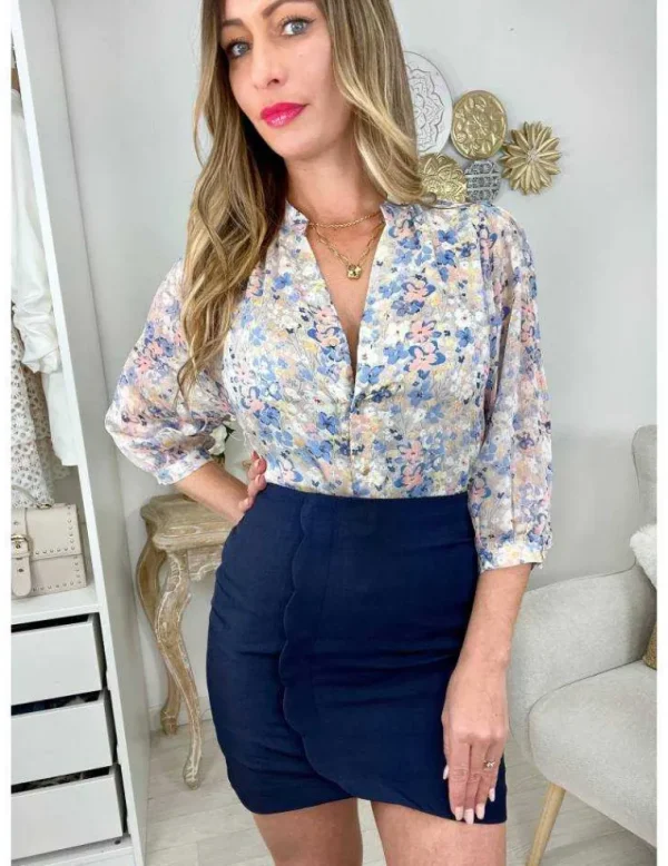 My Look Féminin Ma petite jupe dark blue "festonnée" Fashion