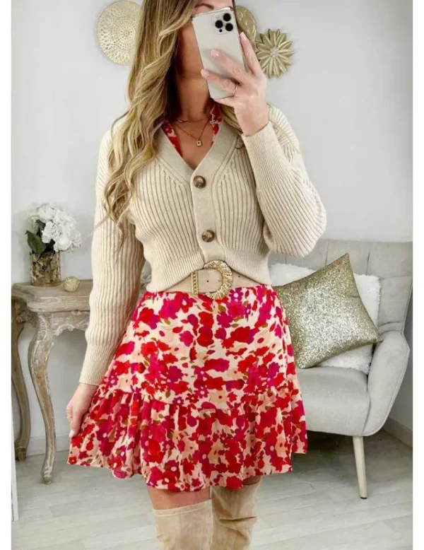 My Look Féminin Ma petite robe taille smockée & volants " Pink flowers" Hot