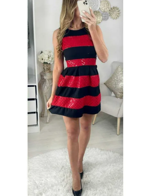My Look Féminin Ma robe ballon "black/red glitter" Fashion
