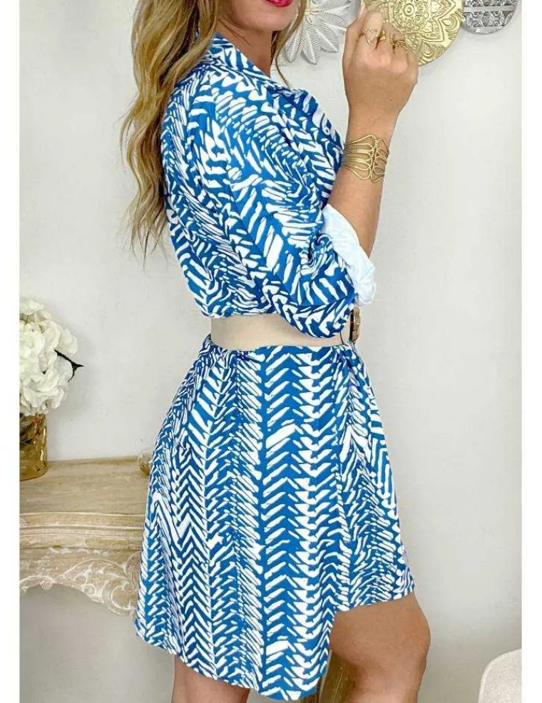 ma_robe_chemisier_fluide__2.webp My Look Féminin Ma robe chemisier fluide "white & blue" Outlet