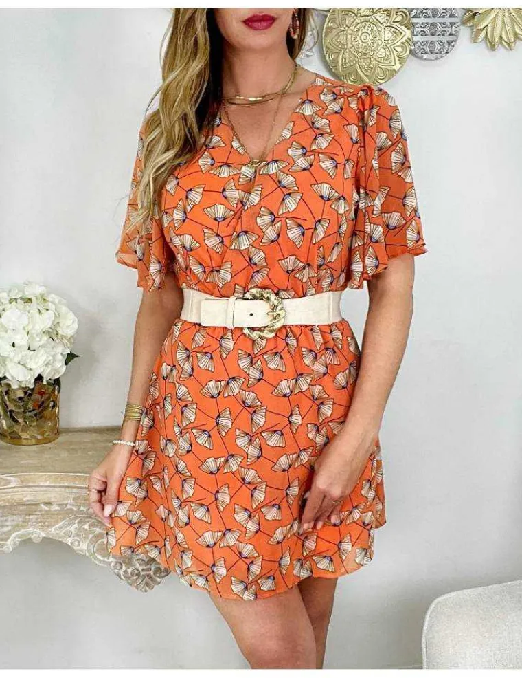 ma_robe_en_voilage_et_sa__0.webp My Look Féminin Ma robe en voilage et sa ceinture "orange & flowers" Online