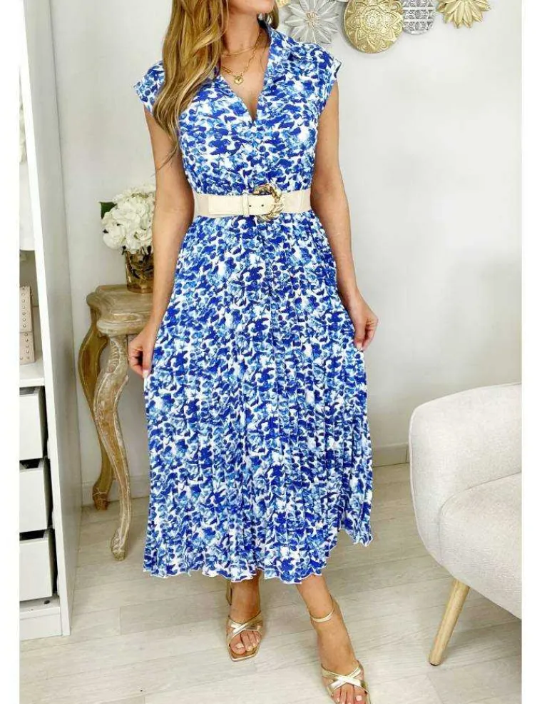 ma_robe_longue_fluide_et__0.webp My Look Féminin Ma robe longue fluide et plissée " blue print" Clearance