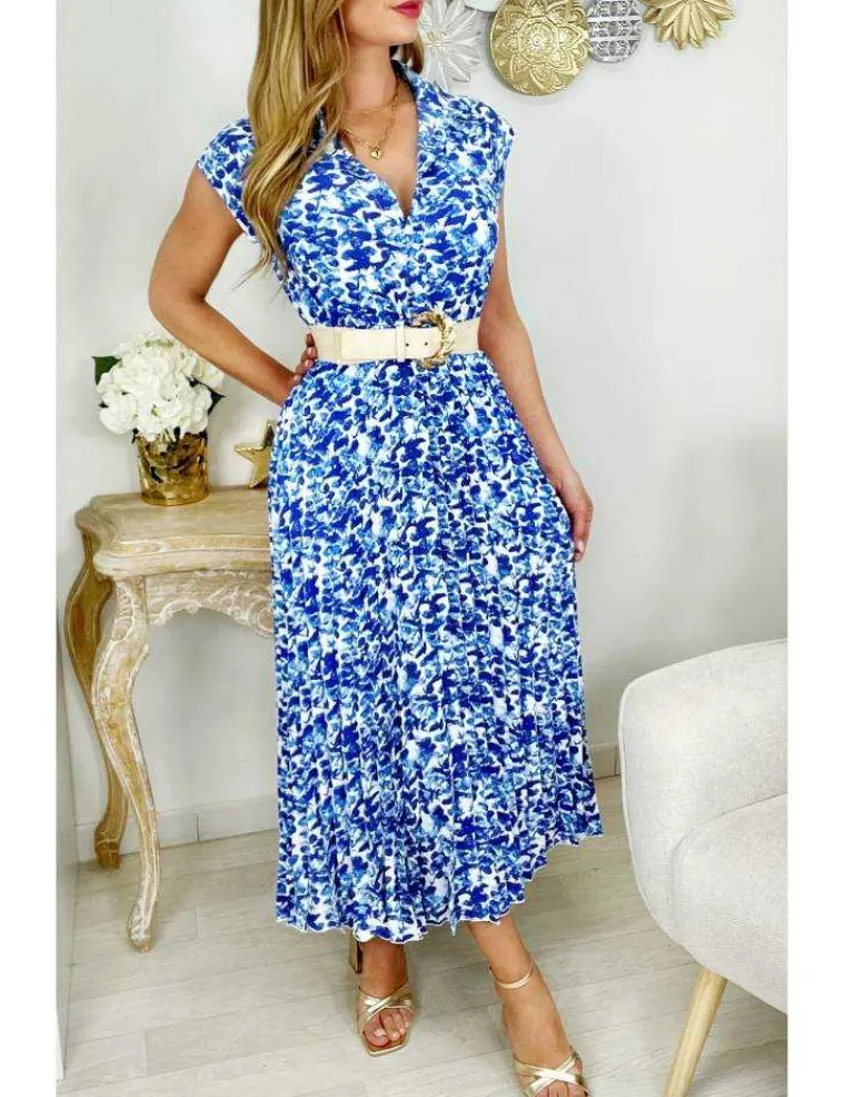 ma_robe_longue_fluide_et__2.webp My Look Féminin Ma robe longue fluide et plissée " blue print" Clearance