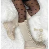 My Look Féminin Mes bottes beiges à lacet "bi-matière" Online