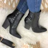 My Look Féminin Mes bottines black croco "style Santiag" Fashion