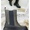 My Look Féminin Mes bottines chelsea kaki crantées & bicolore Hot