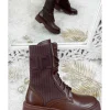 My Look Féminin Mes bottines choco à lacets " bi-matière" Online