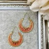 My Look Féminin Mes boucles d'oreilles demie lune "red & gold" New