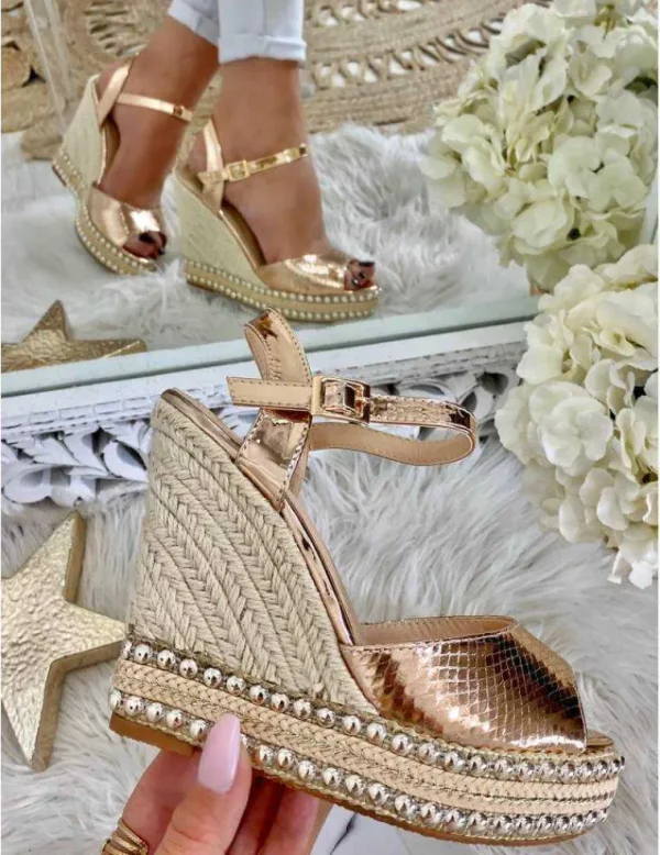 My Look Féminin Mes jolies compensées rose gold & nail Sale