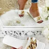 My Look Féminin Mes jolies mules blanches & chain Clearance