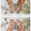 My Look Féminin Mes jolies sandales à talons " beige & lacet" Sale