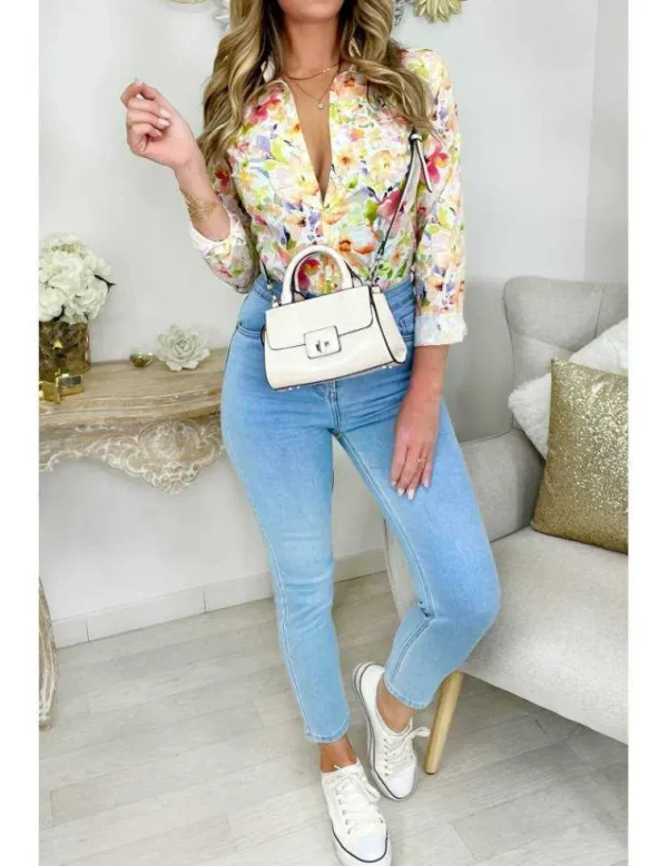 My Look Féminin Mon chemisier boutonné "pastel flowers" New