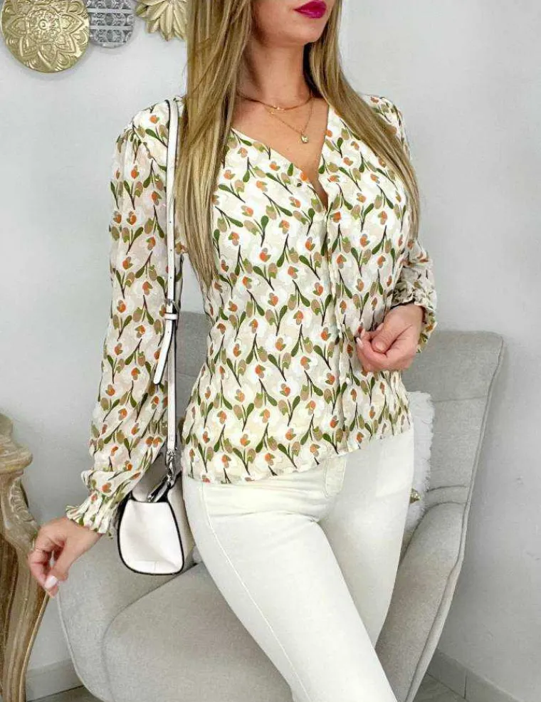 mon_chemisier_en_voilage__5-1.webp My Look Féminin Mon chemisier en voilage "green & orange print" New