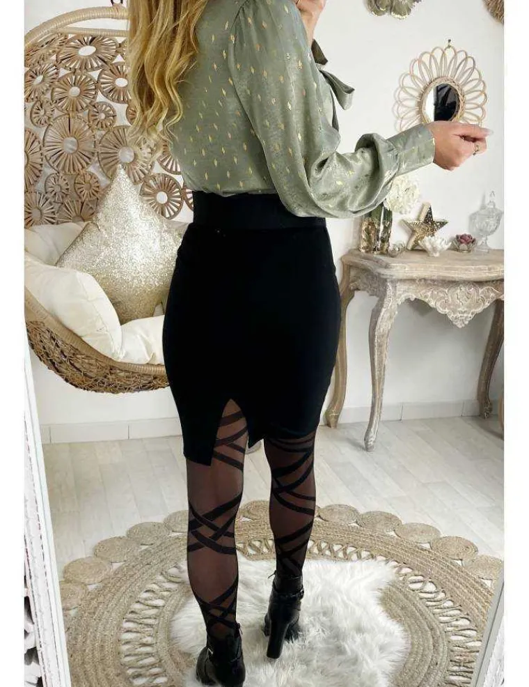 mon_chemisier_imprim_quot_2.webp My Look Féminin Mon chemisier imprimé "green & touch gold" Clearance