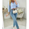 My Look Féminin Mon crop chemisier bleu ciel Clearance
