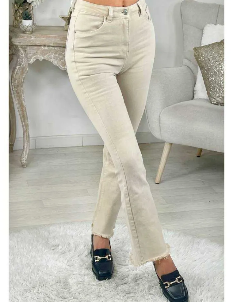 mon_jeans_beige_quotflare_0.webp My Look Féminin Mon jeans beige "flare"" Sale