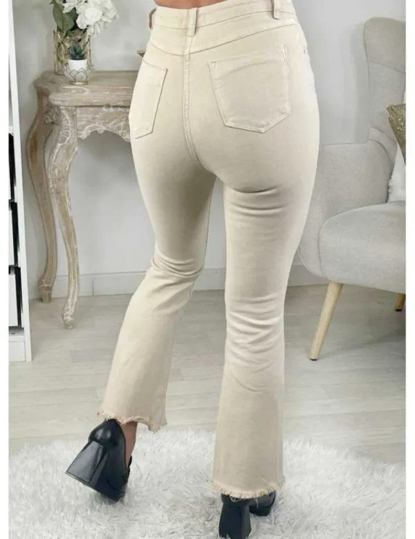 My Look Féminin Mon jeans beige "flare"" Sale