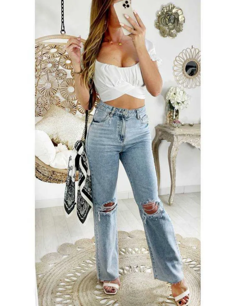 mon_jeans_light_bleu_dad__0.webp My Look Féminin Mon jeans light bleu Dad & destroy Online