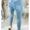 My Look Féminin Mon Jeans light blue taille haute "two buttons" Online