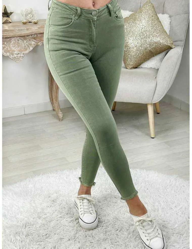 mon_jeans_taille_haute_ve_1.webp My Look Féminin Mon jeans taille haute vert olive" bas used" Discount