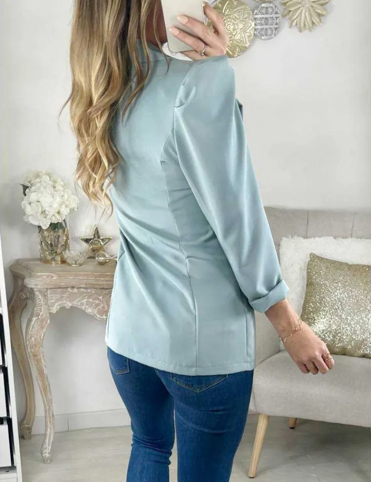 mon_joli_blazer_bleu_ciel_2.webp My Look Féminin Mon joli Blazer bleu ciel épaulé "boutons dorés" Discount