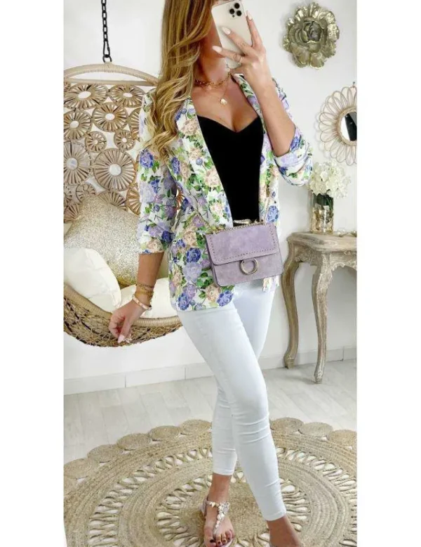 My Look Féminin Mon joli Blazer lila flowers "so chic" Discount