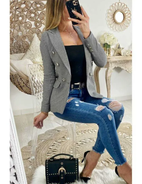 My Look Féminin Mon joli blazer souple & pied de poule Best