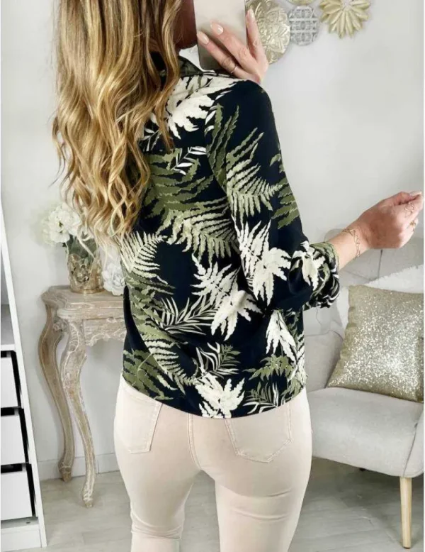 My Look Féminin Mon joli chemisier "kaki leaf" Sale